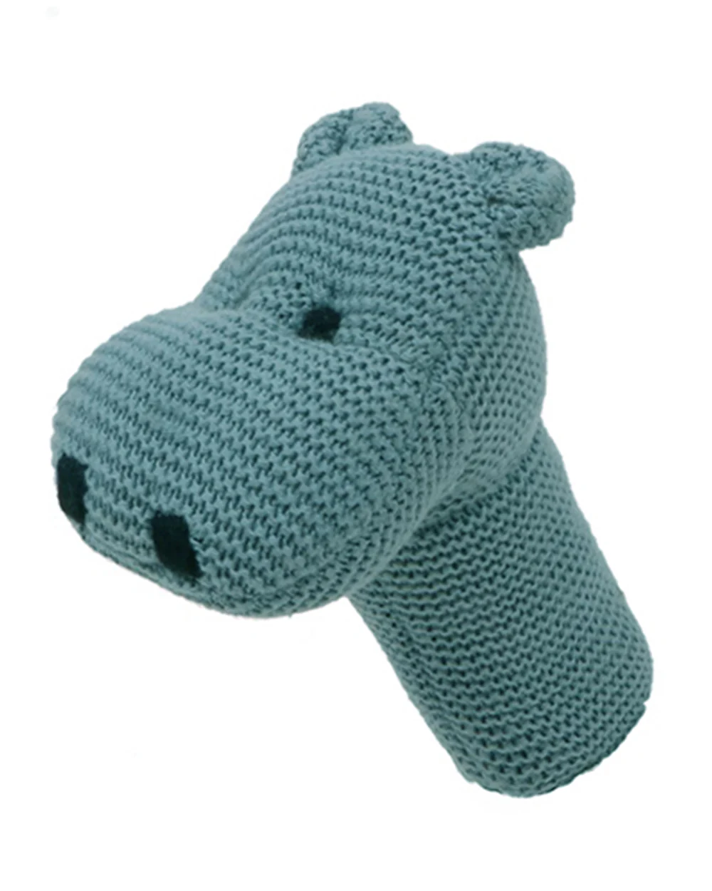 Pluchi Blue Rattle Hippo Soft Toy-Promotes Tactile Stimulation-Easily Washable-Knitted Soft Toy-Plush Cuddly Toy For Newborn - Image 2