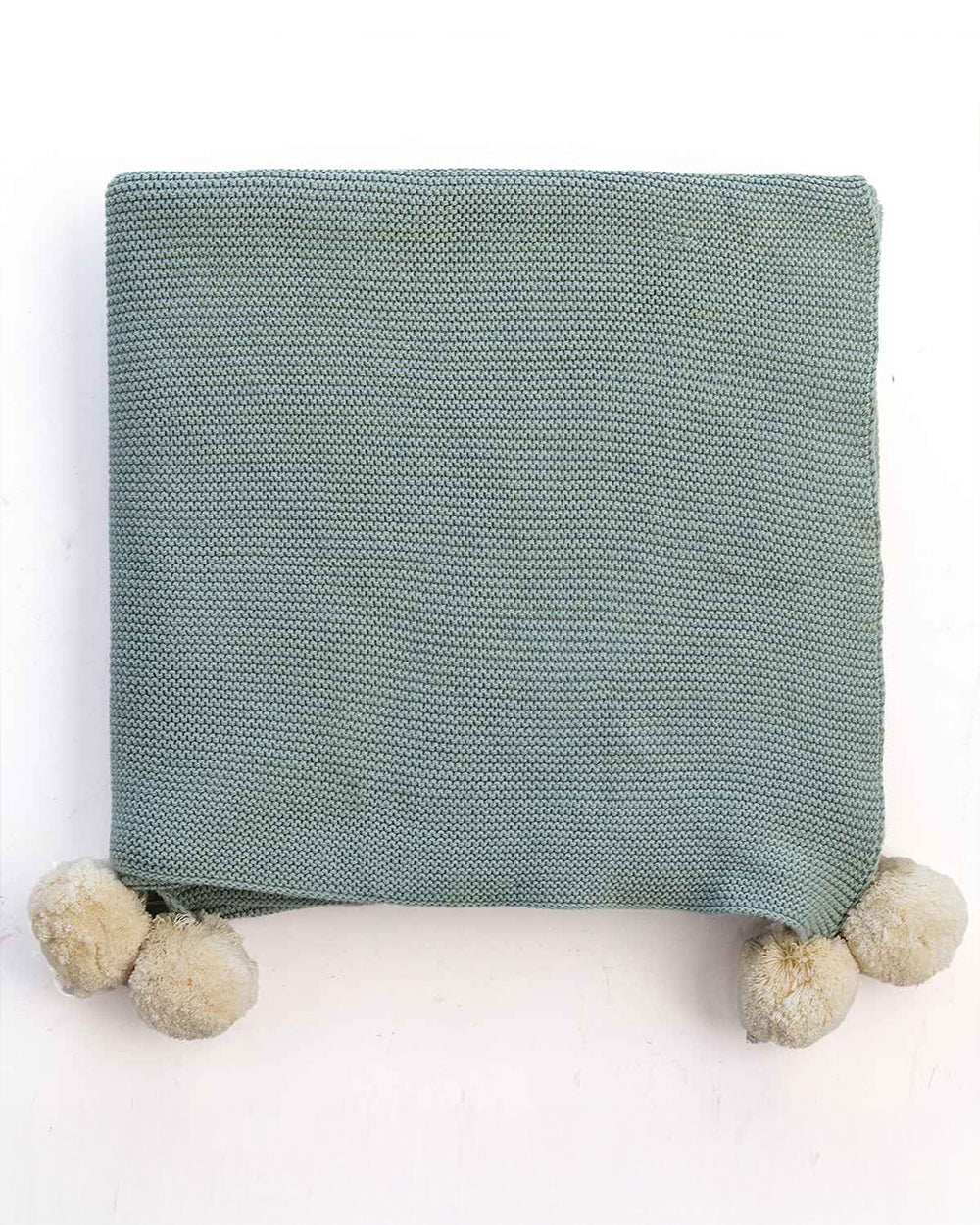 Pluchi Bugs Bunny Knitted Baby Blanket-Ultra Soft 100% Organic Cotton-All Seasons AC Blanket-Dull Blue & Ivory-For Infants - Image 2