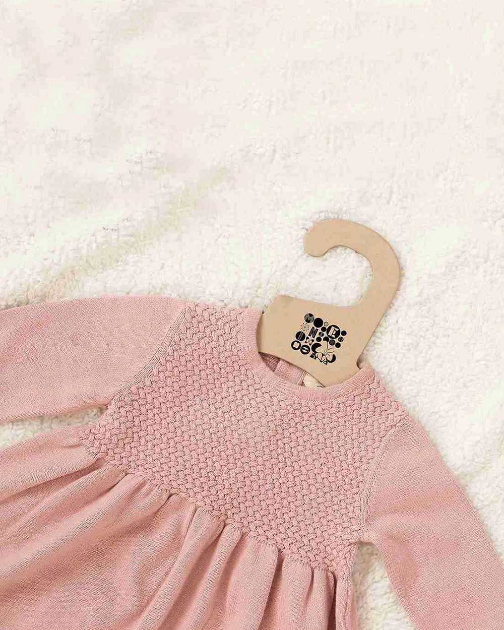 Pluchi Cameo Pink Frock Dress-100% Cotton Knit-Solid-For Infants - Image 7