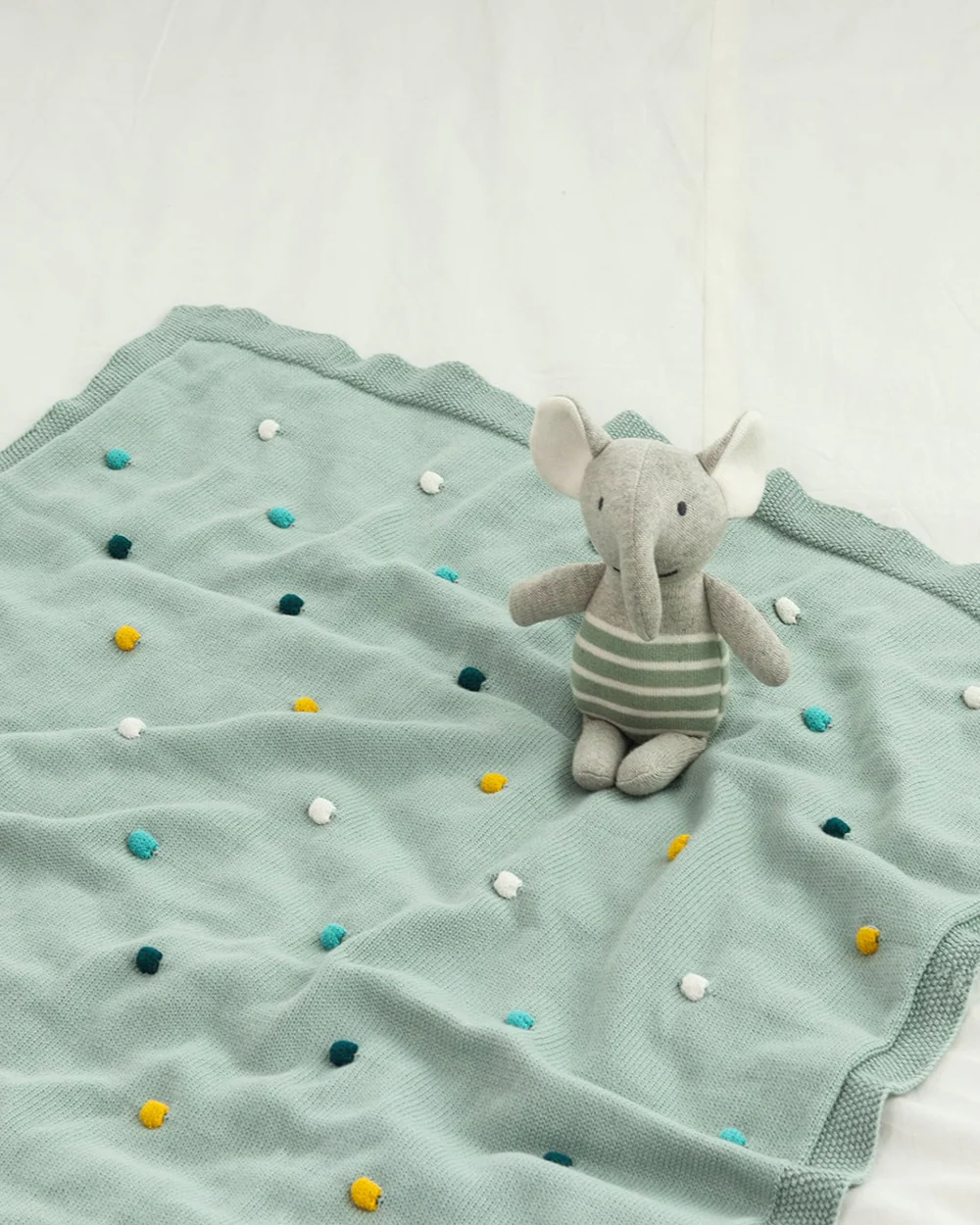 Pluchi Cute as a Button Gift Bundle-With Blanket & Toy Elephant-Pack of 2-Gift For Baby Shower & Baby Birthday-Duck Egg - Image 2