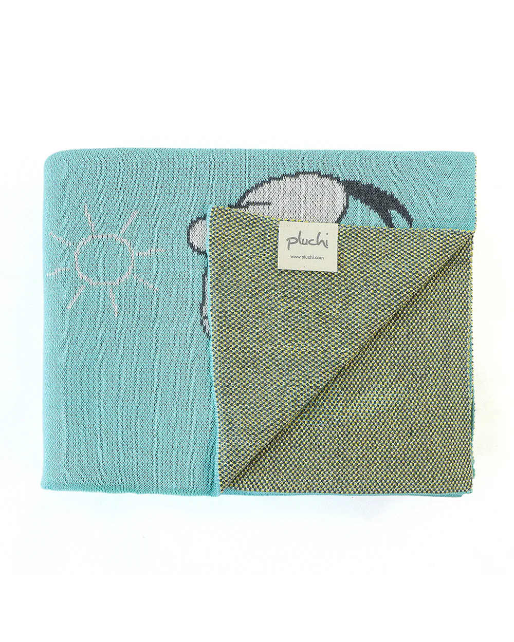 Pluchi Donald Duck Disney Knitted Baby Blanket-Ultra Soft 100% Organic Cotton-All Seasons AC Blanket-Pearl Aqua-For Toddlers - Image 4