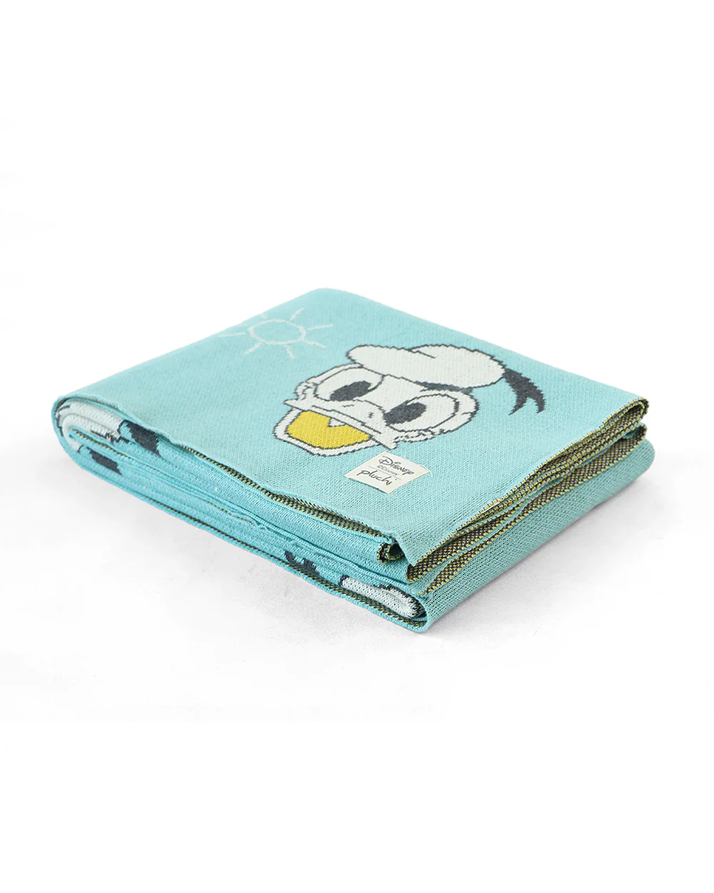 Pluchi Donald Duck Disney Knitted Baby Blanket-Ultra Soft 100% Organic Cotton-All Seasons AC Blanket-Pearl Aqua-For Toddlers - Image 5