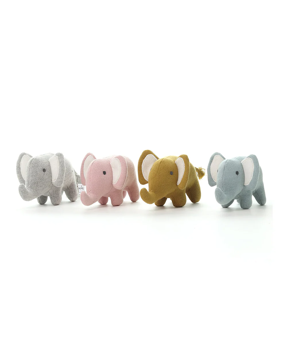 Pluchi Dull Blue Harris The Elephant-Promotes Tactile Stimulation-Easily Washable-Knitted Soft Toy-Plush Cuddly Toy For Newborn - Image 5