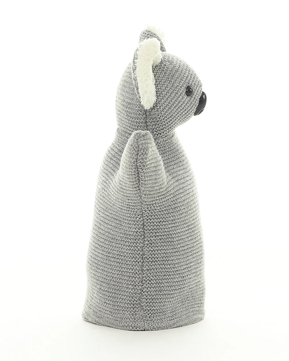 Pluchi Light Grey Melange Hand Puppet-Promotes Tactile Stimulation-Easily Washable-Knitted Soft Toy-Plush Cuddly Toy For Newborn - Image 2