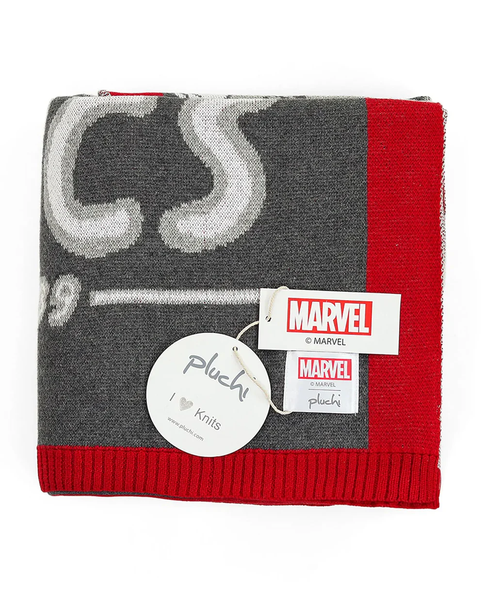 Pluchi Marvel Cosmics Knitted Baby Blanket-100% Cotton-All Seasons AC Blanket-Grey & Red-For Toddlers - Image 6