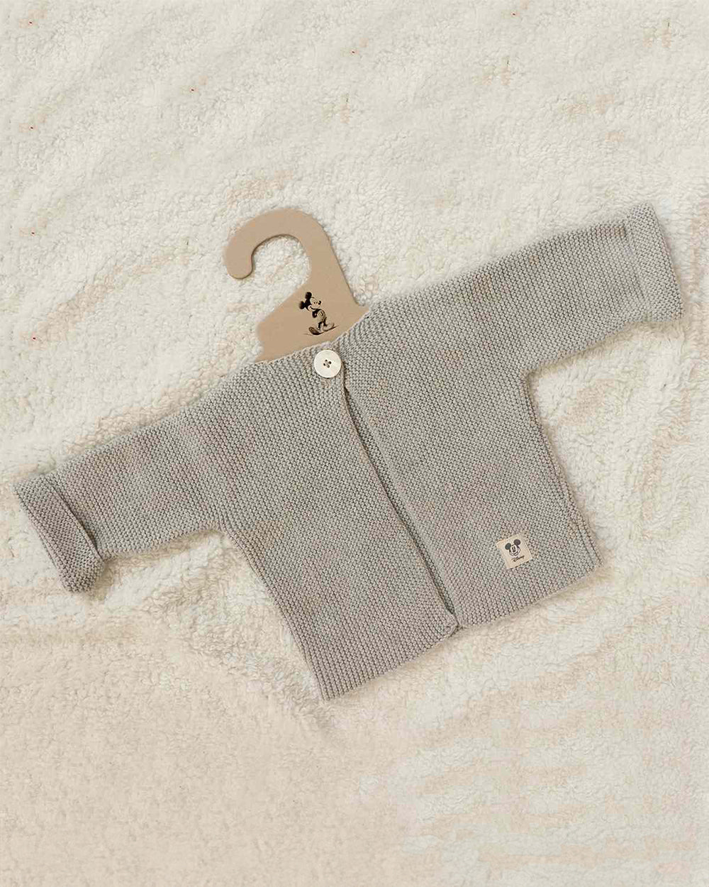 Pluchi Melange Grey Winter Wear Cardigan-100% Cotton Knit-Solid-For Infants - Image 2