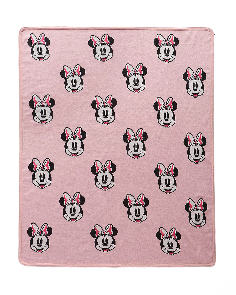 Pluchi Minnie Love Disney Baby Blanket 100% Cotton Knitted-Ultra Soft Handfeel-All Season Use-Pastel Pink-For Infants