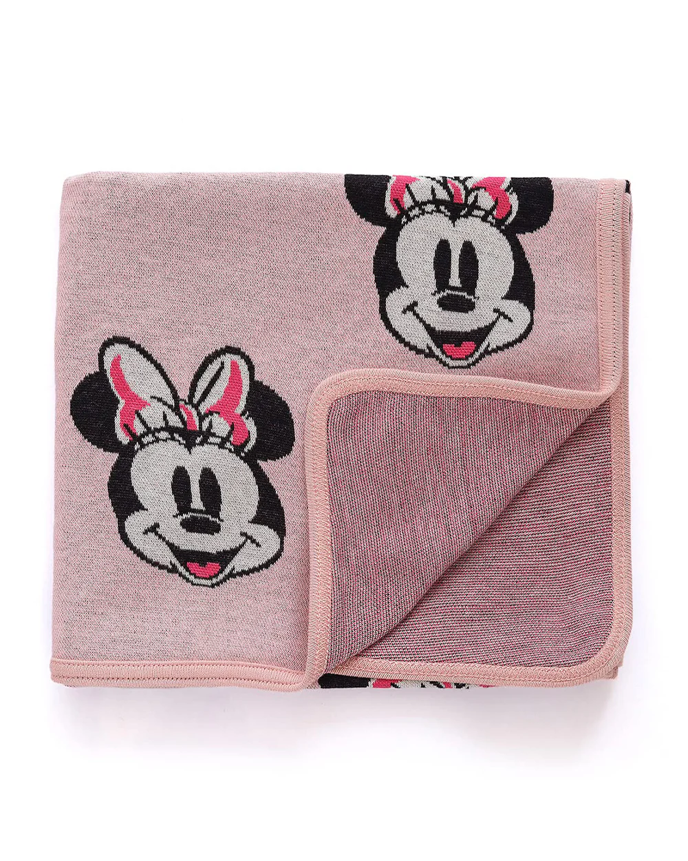Pluchi Minnie Love Disney Baby Blanket 100% Cotton Knitted-Ultra Soft Handfeel-All Season Use-Pastel Pink-For Infants - Image 4