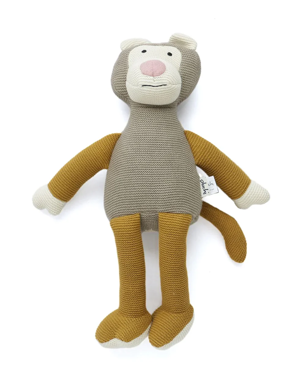 Pluchi Monkey Multicolor-100% Cotton Knitted Soft Toy-Promotes Imaginative Play-Plush Cuddly Toy For Newborn - Image 3