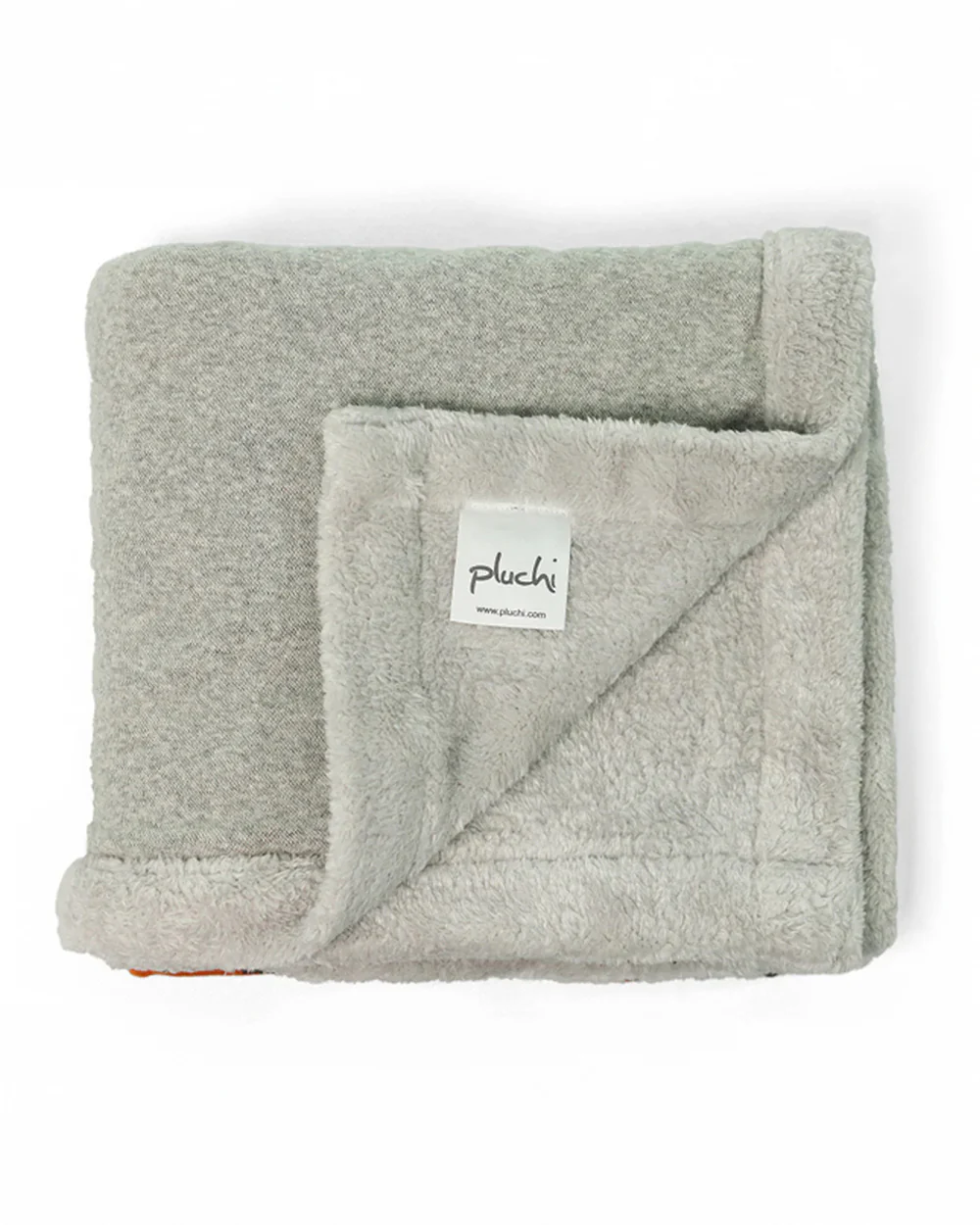 Pluchi Mumma & Baby Bunny Knitted Baby Blanket-Combed Cotton Blanket with Faux Fur Back-Vanilla Grey Melange-For Infants - Image 3