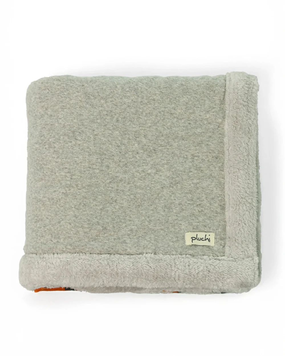 Pluchi Mumma & Baby Bunny Knitted Baby Blanket-Combed Cotton Blanket with Faux Fur Back-Vanilla Grey Melange-For Infants - Image 7