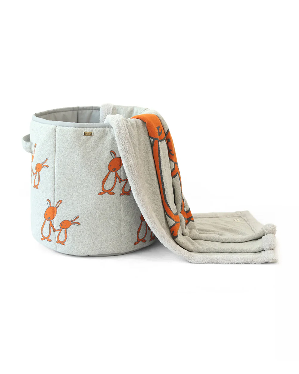 Pluchi Mumma & Baby Bunny Knitted Baby Blanket-Combed Cotton Blanket with Faux Fur Back-Vanilla Grey Melange-For Infants - Image 9