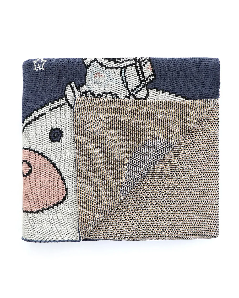 Pluchi My Celestial Space Knitted Baby Blanket-100% Cotton-Tea Grey-For Infants - Image 3