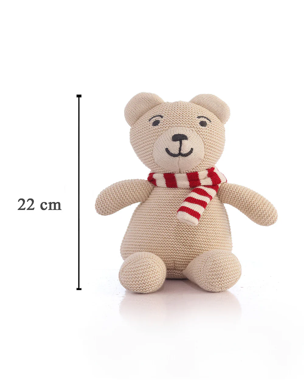 Pluchi Natural & Red Mumma Bear-Promotes Tactile Stimulation-Easily Washable-Knitted Soft Toy-Plush Cuddly Toy For Newborn - Image 4