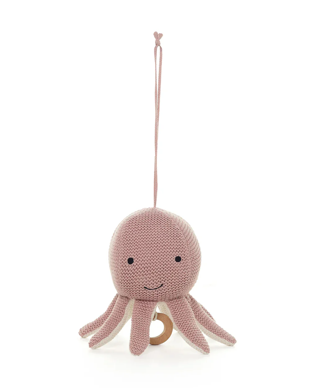 Pluchi Ozy Cameo Pink & Ivory Octopus Soft Music Toy-Soothing Music-Promotes Tactile Stimulation-Easily Washable-Knitted Soft Music Toy-Plush Cuddly Toy For Newborn - Image 3