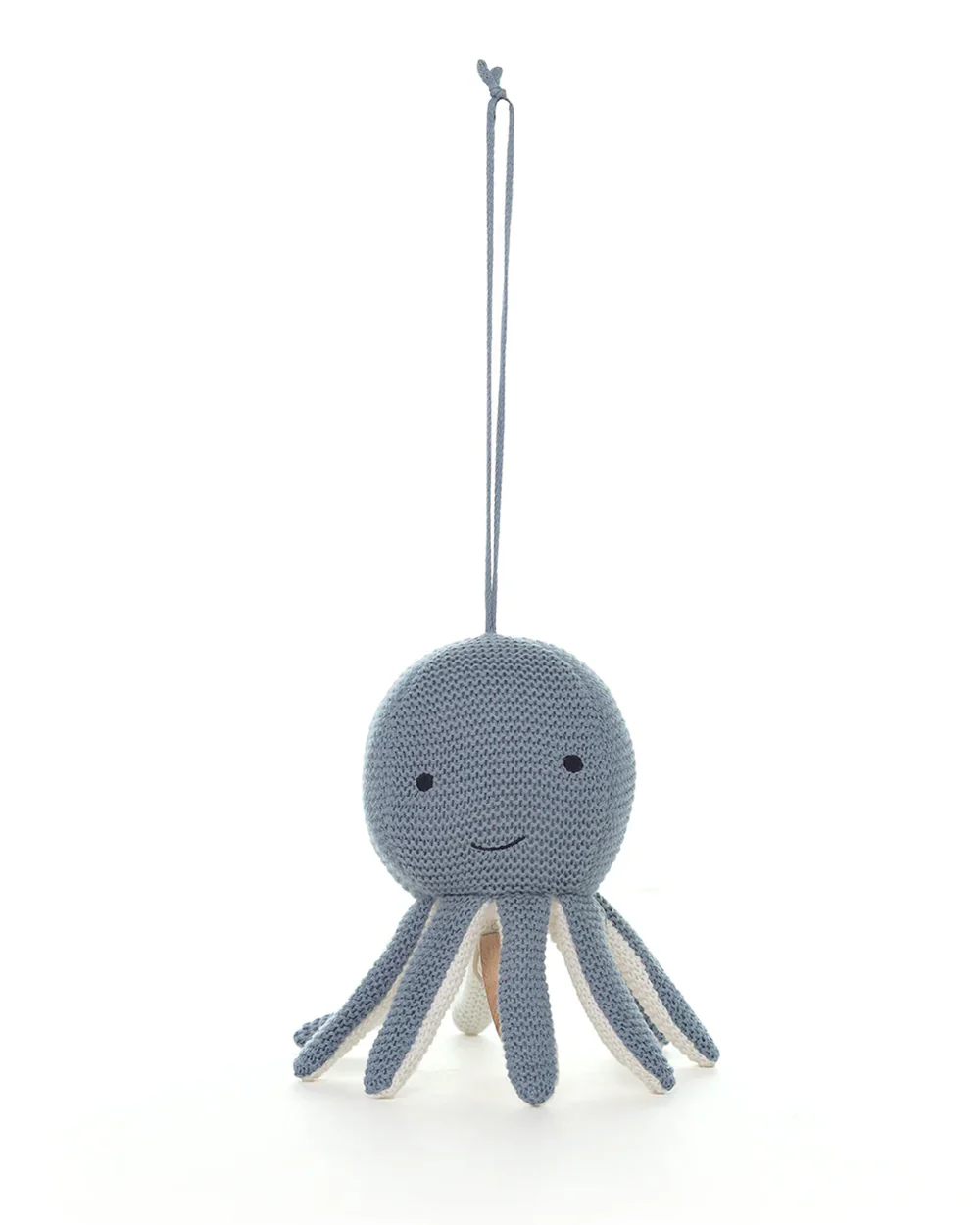Pluchi Ozy Smoke Blue & Ivory Octopus Soft Music Toy-Soothing Music-Promotes Tactile Stimulation-Easily Washable-Knitted Soft Music Toy-Plush Cuddly Toy For Newborn - Image 3