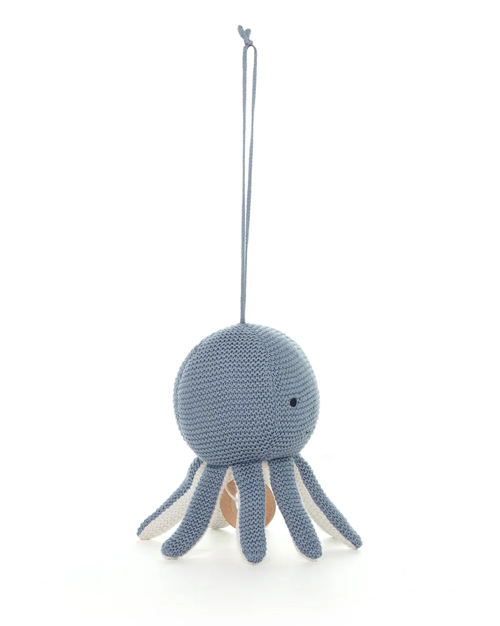 Pluchi Ozy Smoke Blue & Ivory Octopus Soft Music Toy-Soothing Music-Promotes Tactile Stimulation-Easily Washable-Knitted Soft Music Toy-Plush Cuddly Toy For Newborn - Image 4