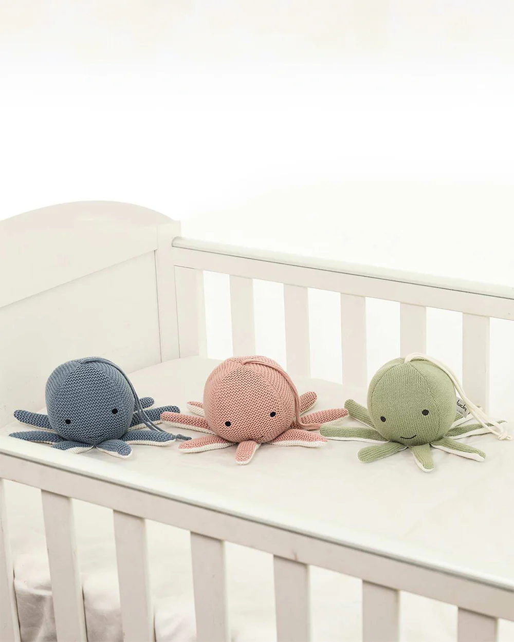 Pluchi Ozy Smoke Blue & Ivory Octopus Soft Music Toy-Soothing Music-Promotes Tactile Stimulation-Easily Washable-Knitted Soft Music Toy-Plush Cuddly Toy For Newborn - Image 7