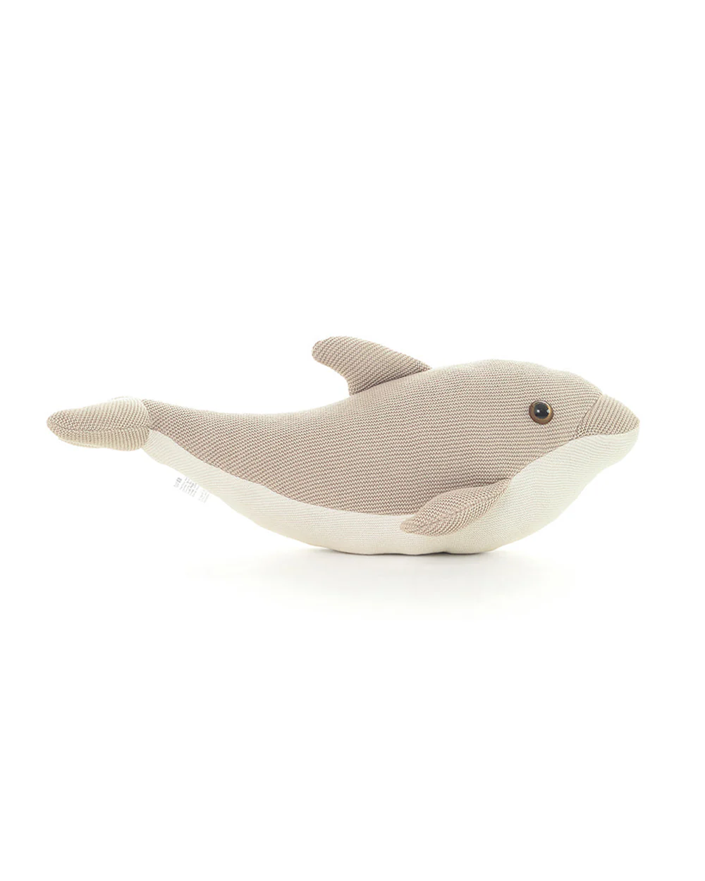 Pluchi Pale Whisper & Ivory Fin Dolphin-Promotes Tactile Stimulation-Easily Washable-Knitted Soft Toy-Plush Cuddly Toy For Newborn