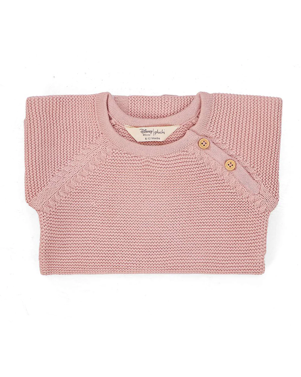 Pluchi Pink Pearl Winter Wear Sleepsuit-100% Cotton Knit-Solid-For Infants - Image 4