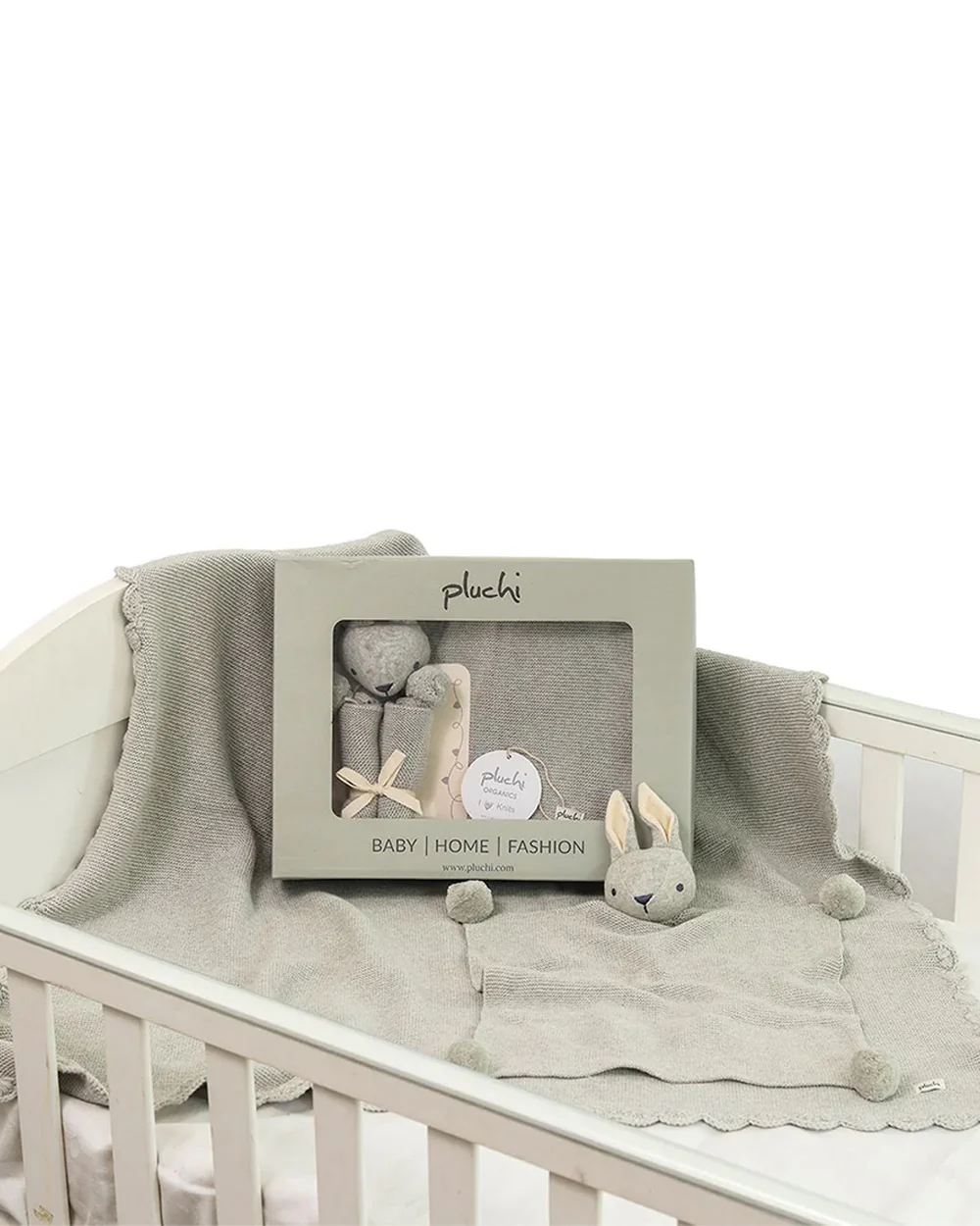 Pluchi Rabbit Vanilla Grey Gift Bundle-Pack of 2-Gift For Baby Shower & Baby Birthday - Image 7