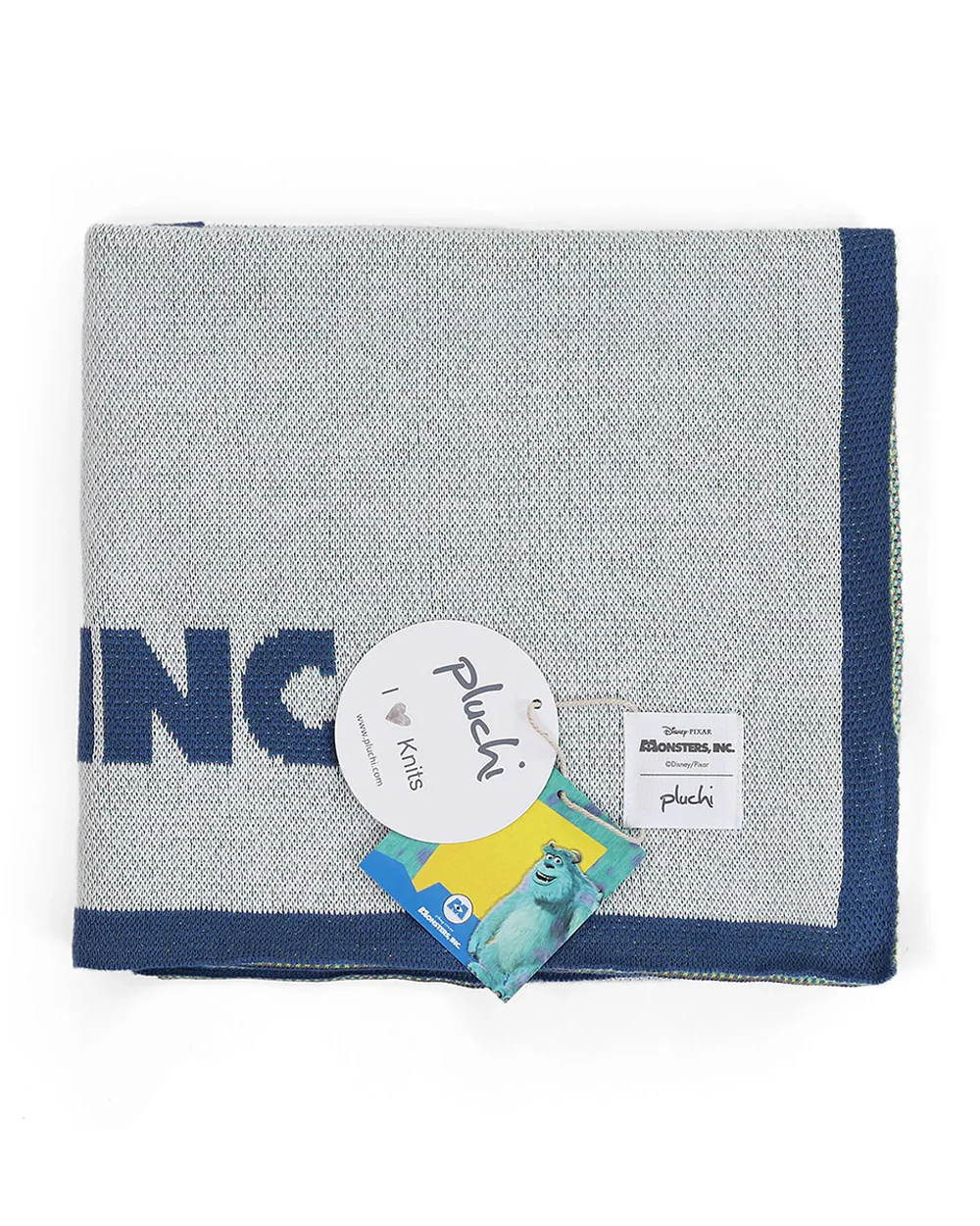 Pluchi Top Scarers Monsters Knitted Baby Blanket-100% Cotton-All Seasons AC Blanket-Ivory Grey-For Infants - Image 3