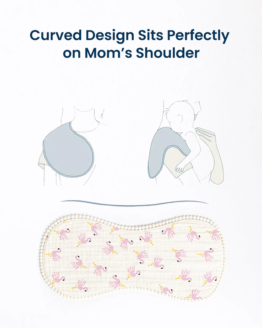 Polka Tots 100% Soft Muslin Cotton Burp Cloth With Lace Border-Pack of 3-Pastel-For Infants - Image 5