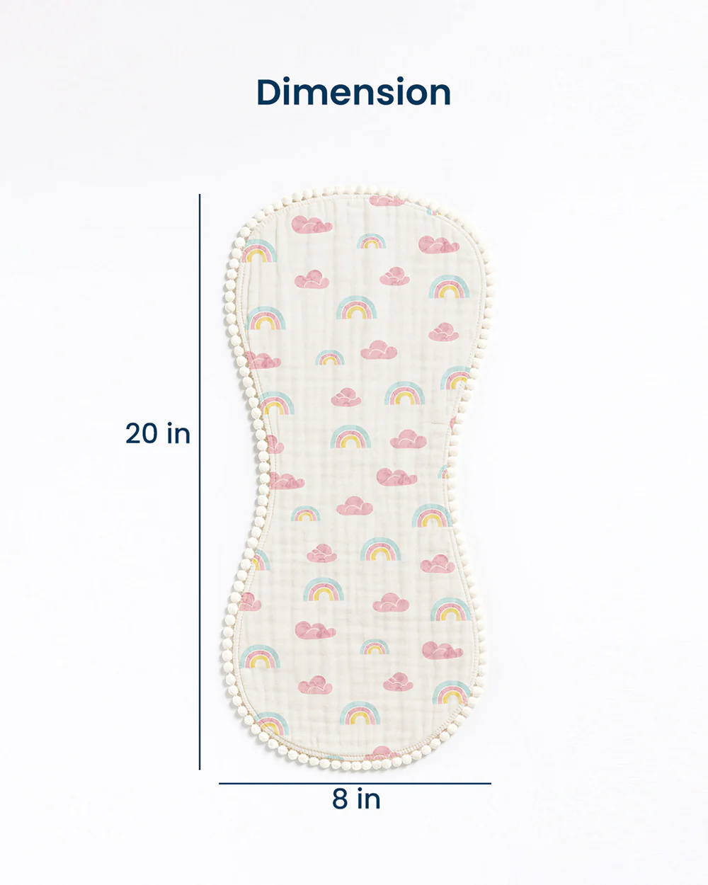 Polka Tots 100% Soft Muslin Cotton Burp Cloth With Lace Border-Pack of 3-Pastel-For Infants - Image 6