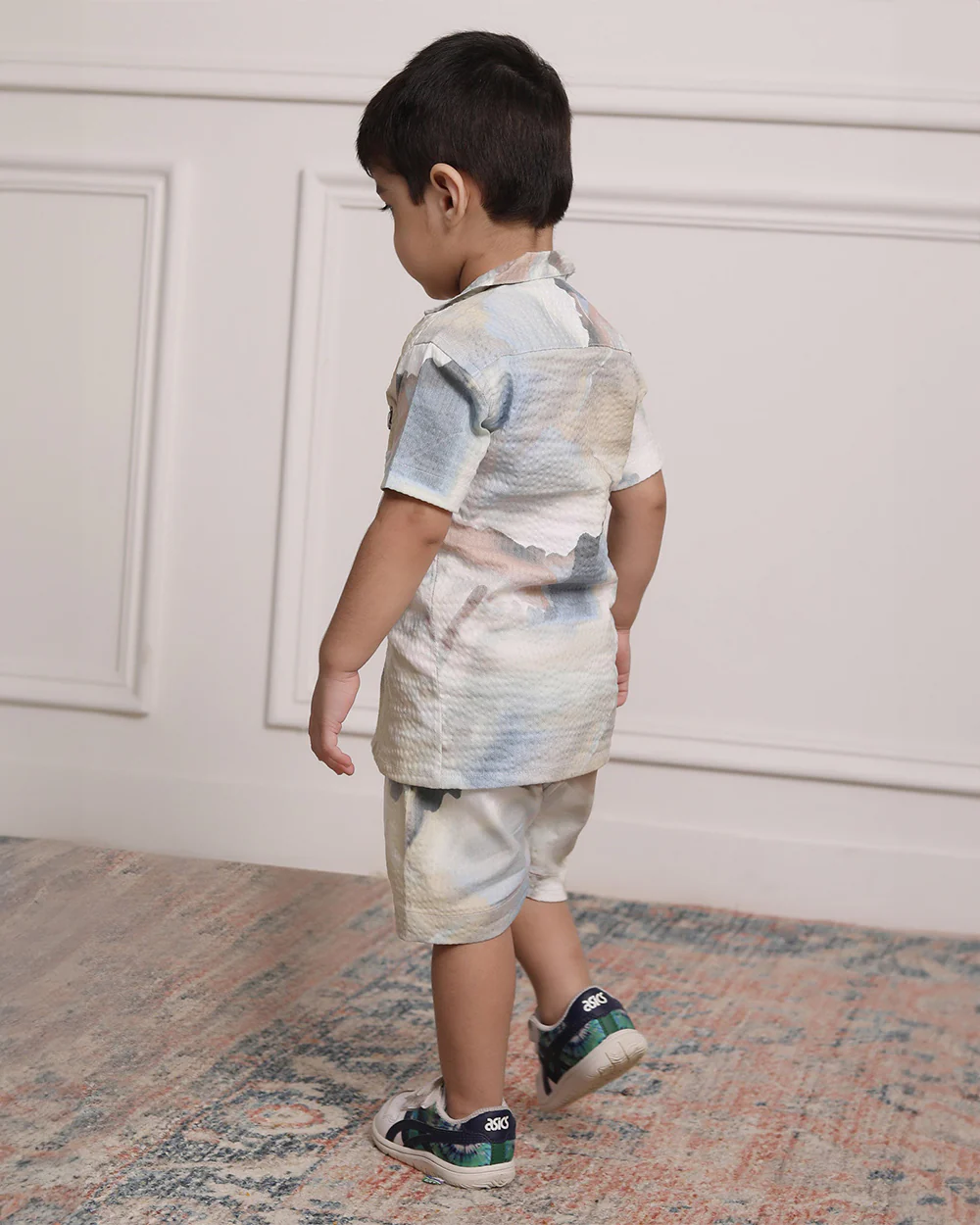 Polka Tots Blue & Cream Coord Set-Cotton-Tie Dye-For Infants - Image 6