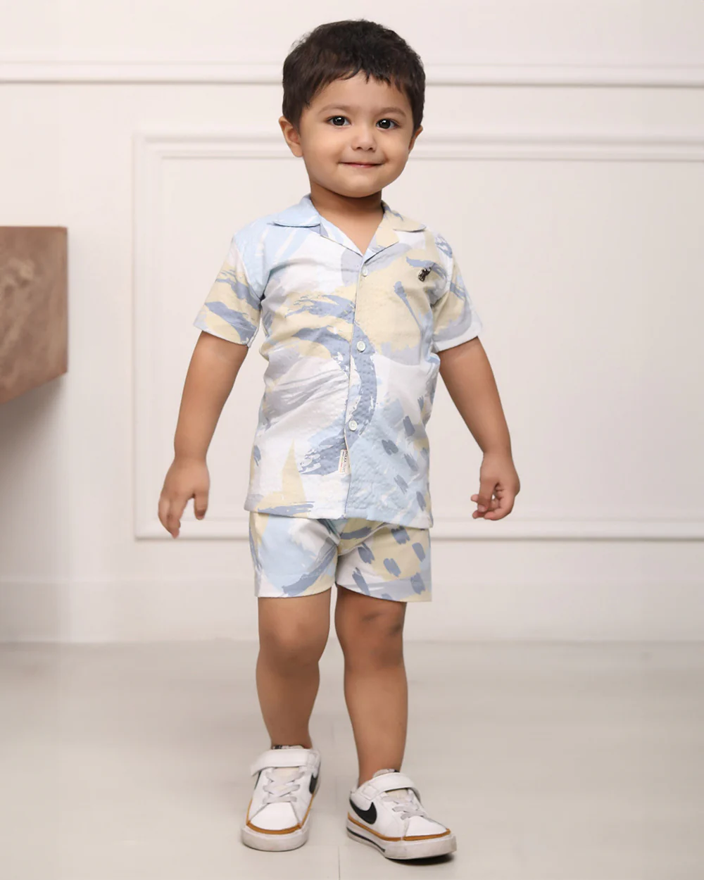 Polka Tots Blue & Yellow Coord Set-Cotton-Tie Dye-For Infants - Image 3