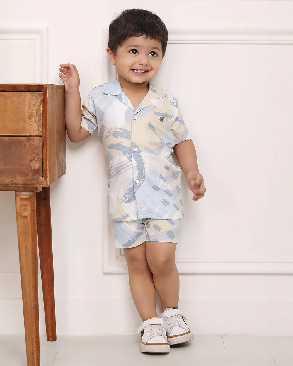 Polka Tots Blue & Yellow Coord Set-Cotton-Tie Dye-For Infants - Image 6