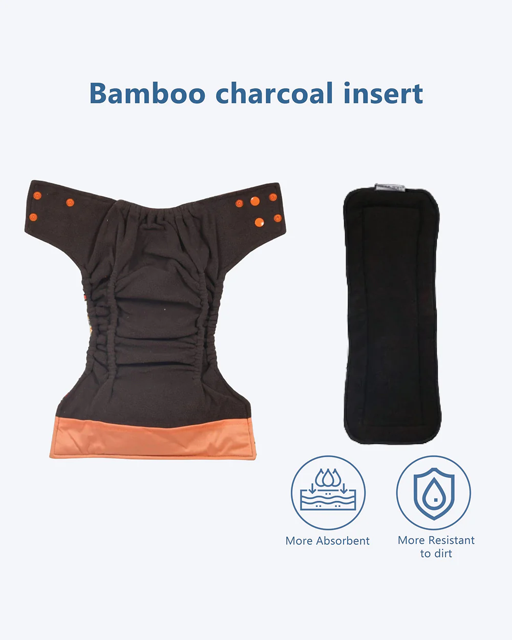 Polka Tots Cow Bamboo Charcoal Cloth Diaper-Padded Underwear With Insert-Washable & Reusable-2 to 24M - Image 2