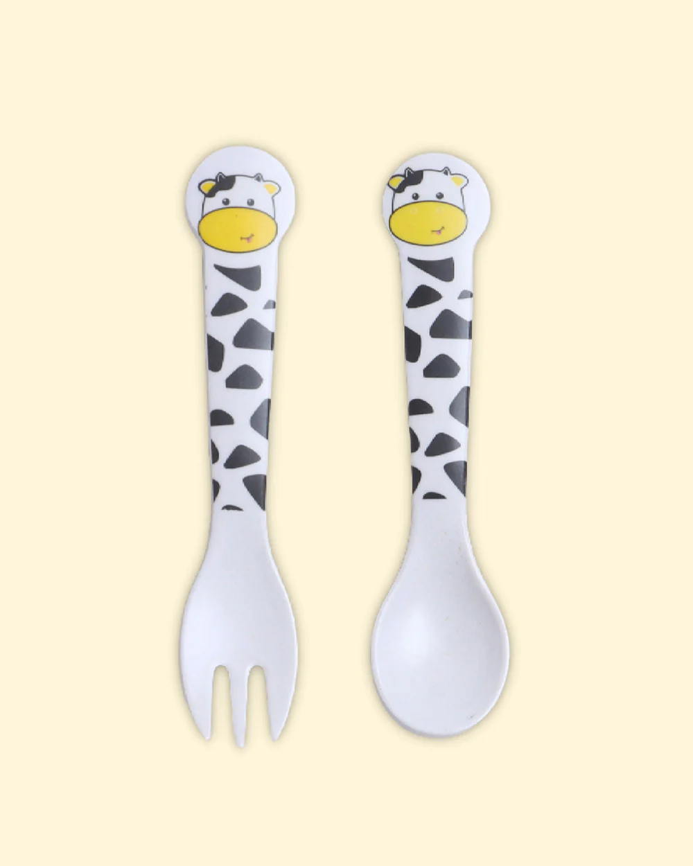 Polka Tots Eco-Friendly Bamboo Fiber Meal Set-Cow-Set of 5-For Feeding Infants - Image 6