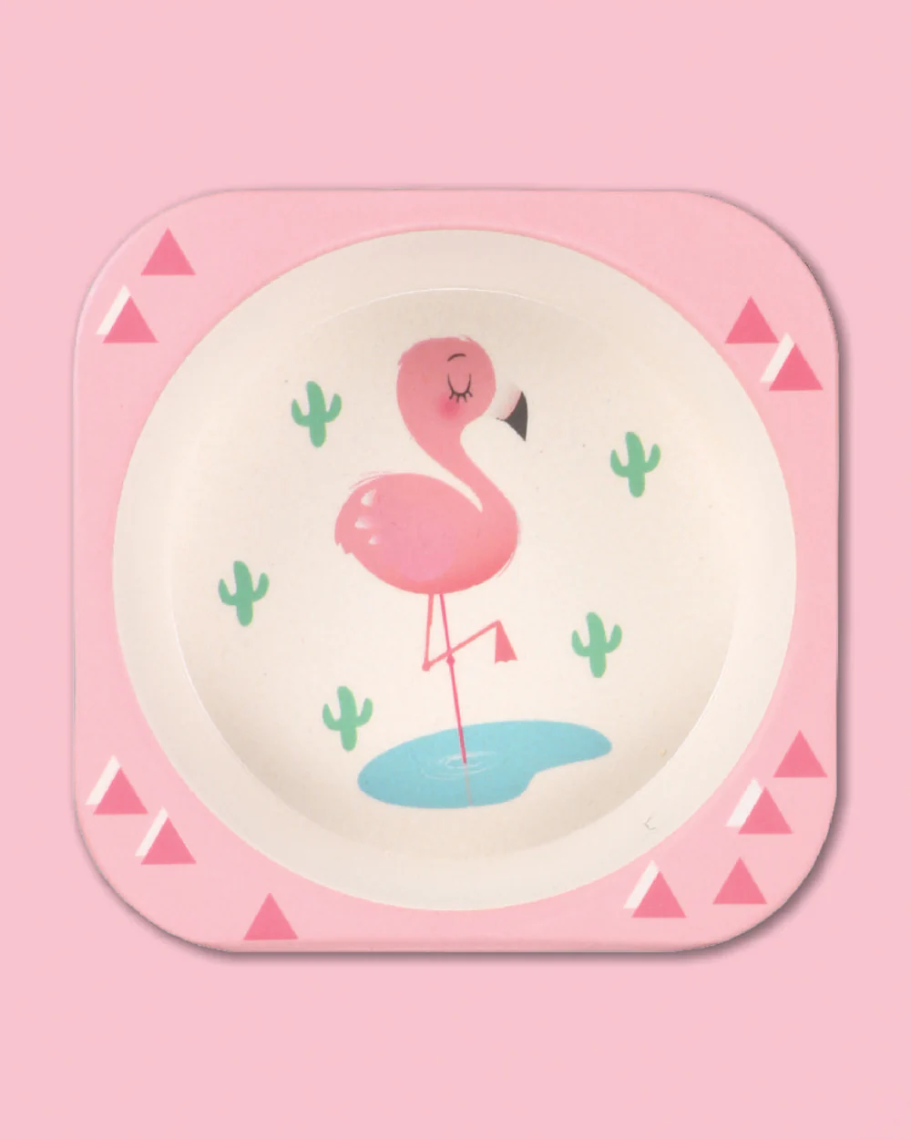 Polka Tots Eco-Friendly Bamboo Fiber Meal Set-Flamingo-Set of 5-For Feeding Infants - Image 4