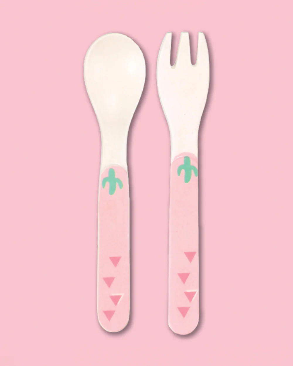 Polka Tots Eco-Friendly Bamboo Fiber Meal Set-Flamingo-Set of 5-For Feeding Infants - Image 6