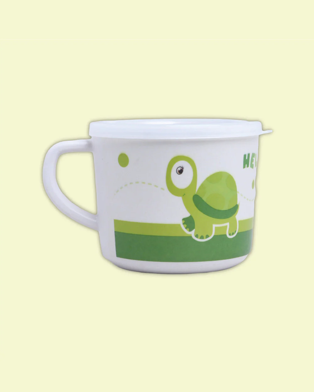 Polka Tots Eco-Friendly Bamboo Fiber Meal Set-Green Turtle-Set of 5-For Feeding Infants - Image 5