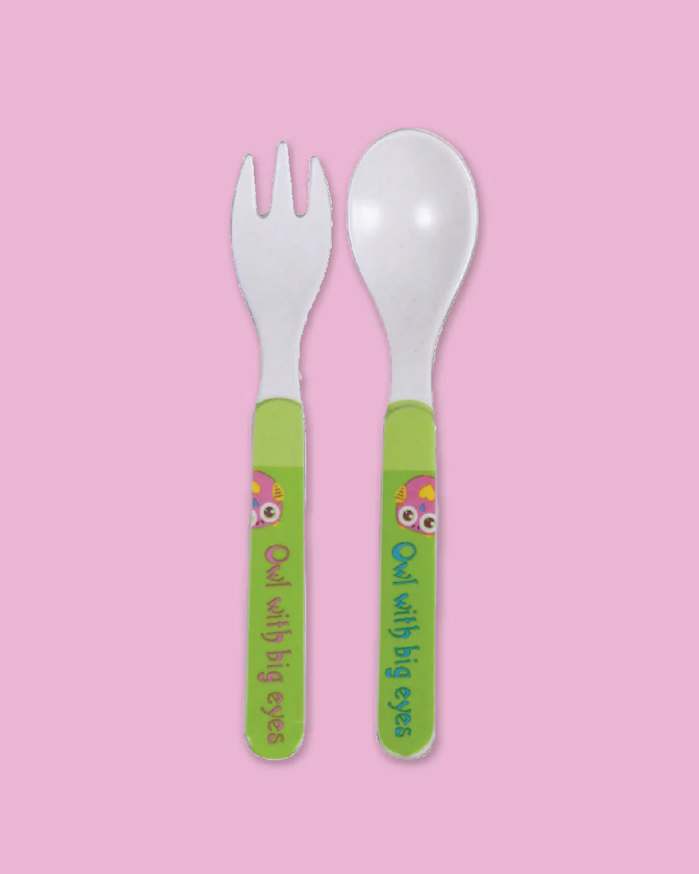 Polka Tots Eco-Friendly Bamboo Fiber Meal Set-Happy Owl-Set of 5-For Feeding Infants - Image 6
