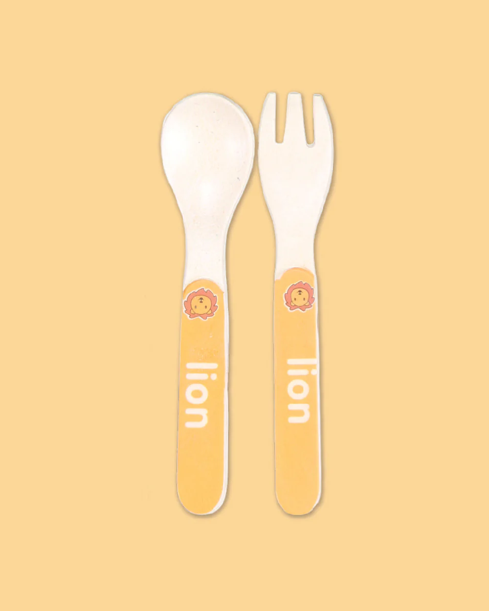 Polka Tots Eco-Friendly Bamboo Fiber Meal Set-Lion Design-Set of 5-For Feeding Infants - Image 6
