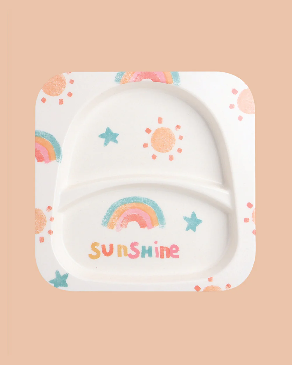 Polka Tots Eco-Friendly Bamboo Fiber Meal Set-Sunshine-Set of 5-For Feeding Infants - Image 3