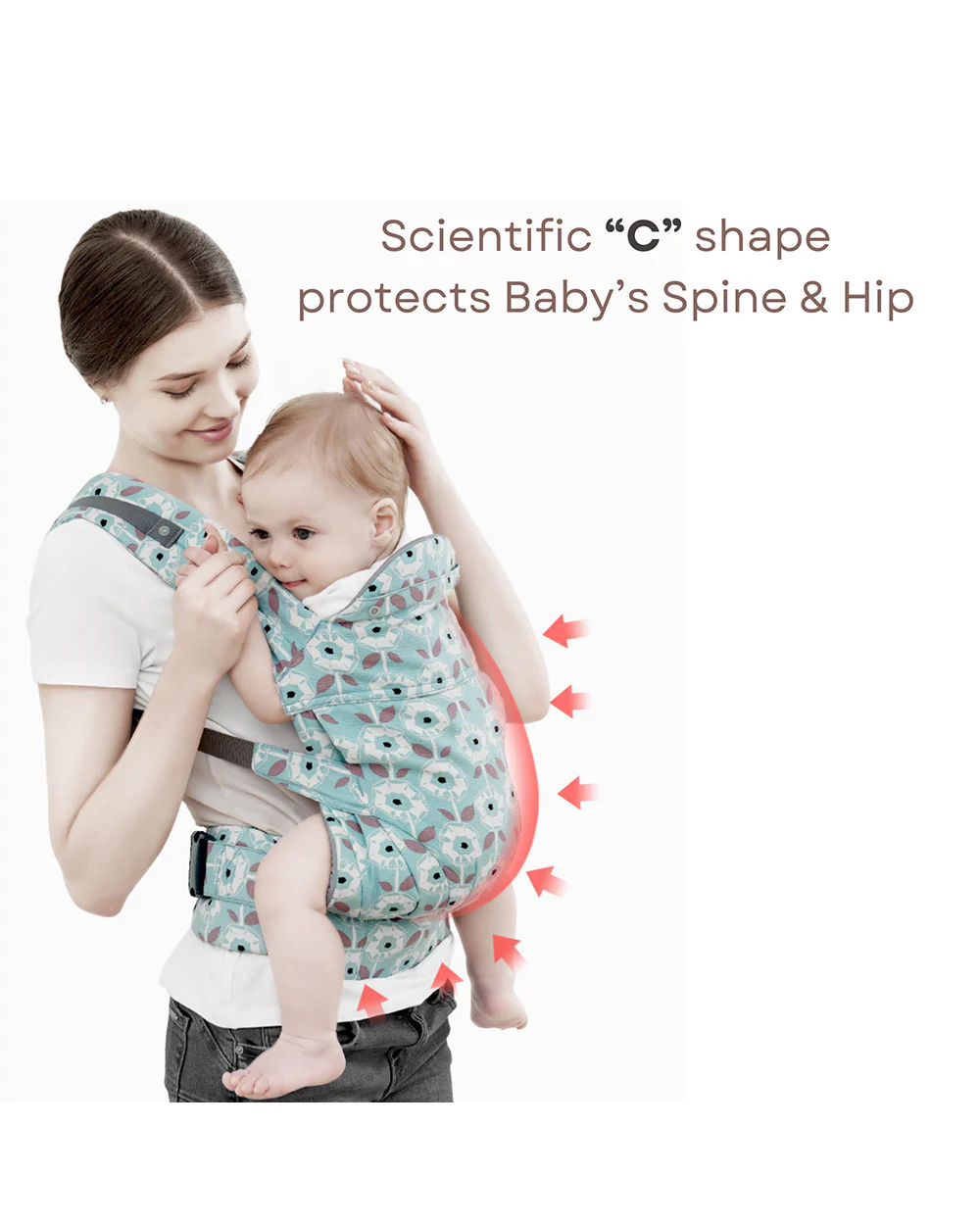 Polka Tots Ergonomic Baby Carrier-With 3 Carrying Positions-Ergonomic M Shape Seat-Adjustable Waist Belt-For 3M to 2Y (Upto 20kg)-Green - Image 11