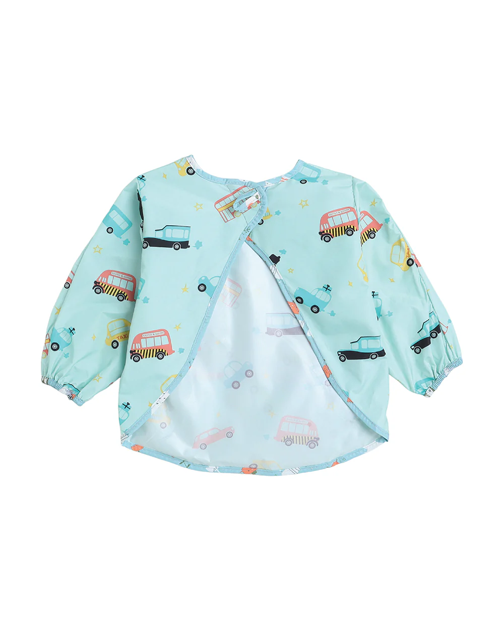 Polka Tots Full Sleeves Washable Waterproof Apron Feeding Bib-Car-Quick Drying-6 to 24M-For Infants - Image 2