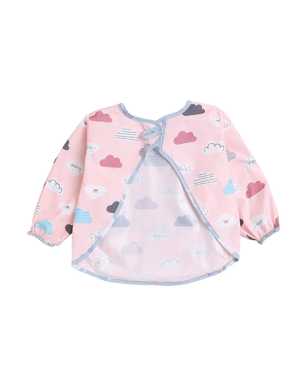 Polka Tots Full Sleeves Washable Waterproof Apron Feeding Bib-Cloud-Quick Drying-6 to 24M-For Infants - Image 2