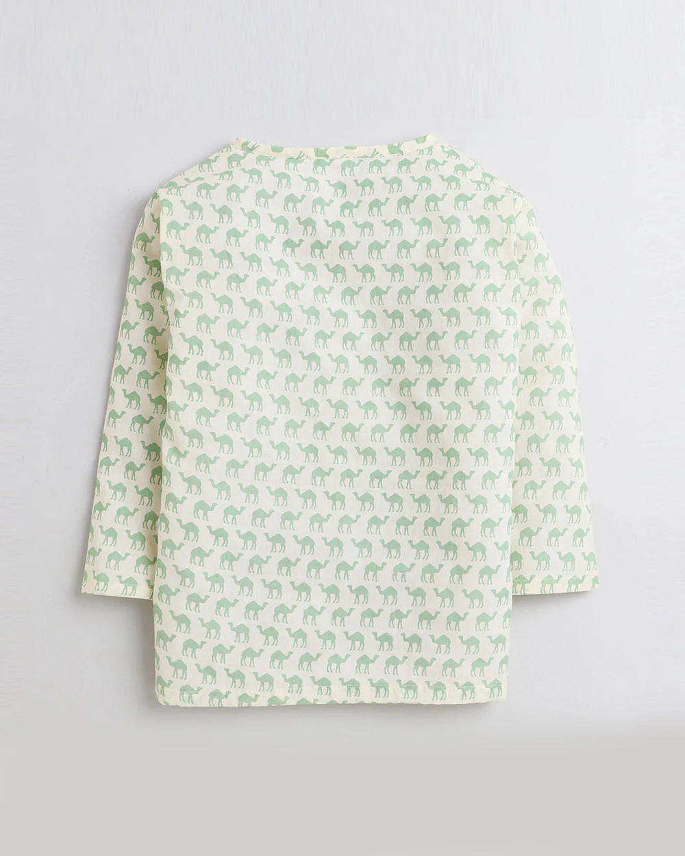 Polka Tots Green Kurta Pajama Set-Printed-Cotton-For Infants - Image 3