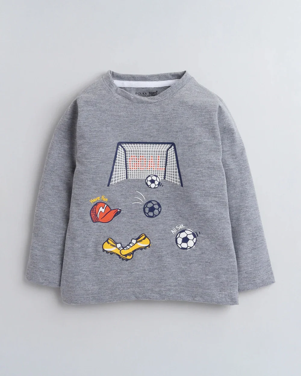 Polka Tots Grey T-shirts-Printed-Cotton-Pack of 2-For Infants - Image 4