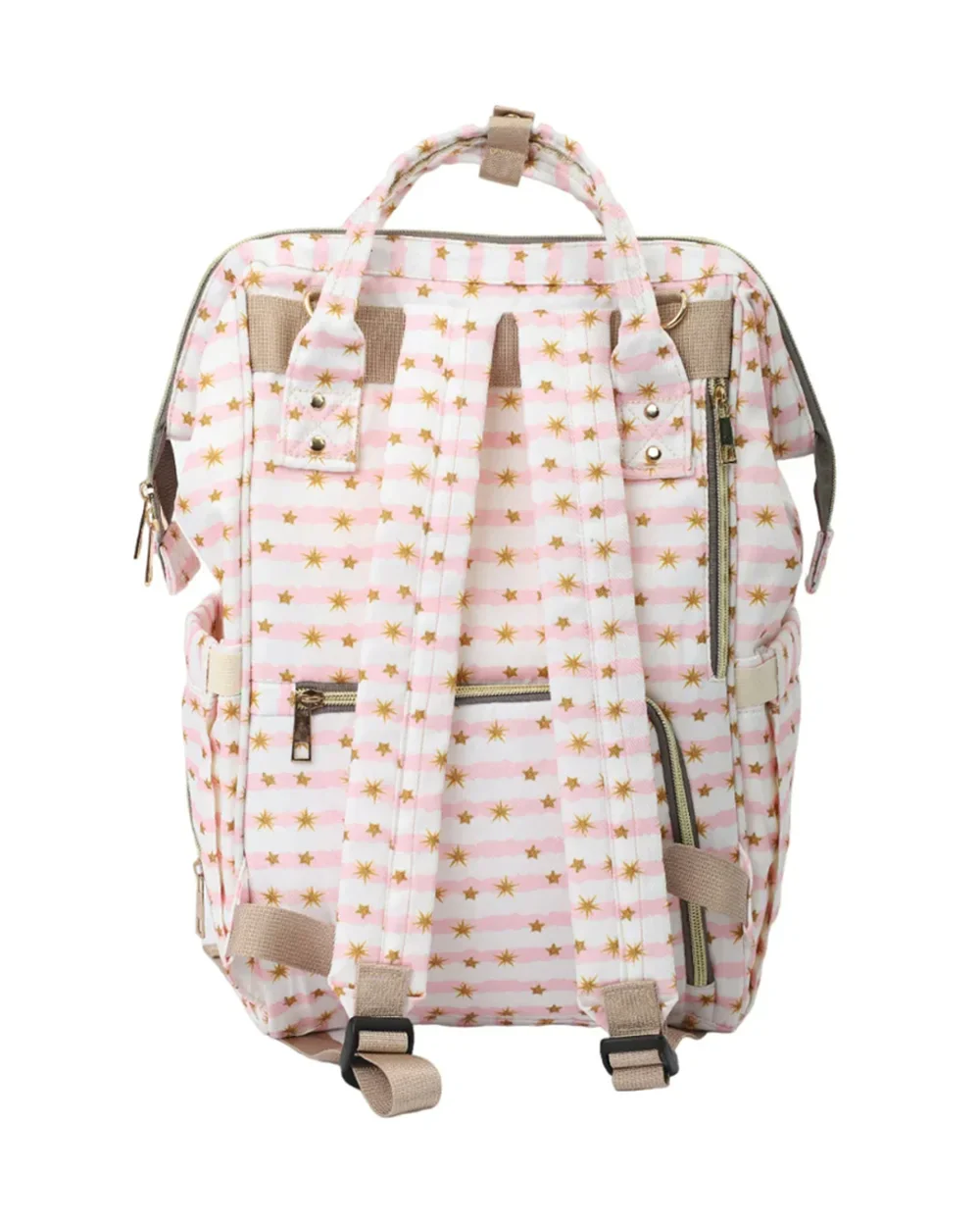Polka Tots Multi-functional Diaper Bag-Backpack-With Pouch & Stroller Hooks-Star - Image 5