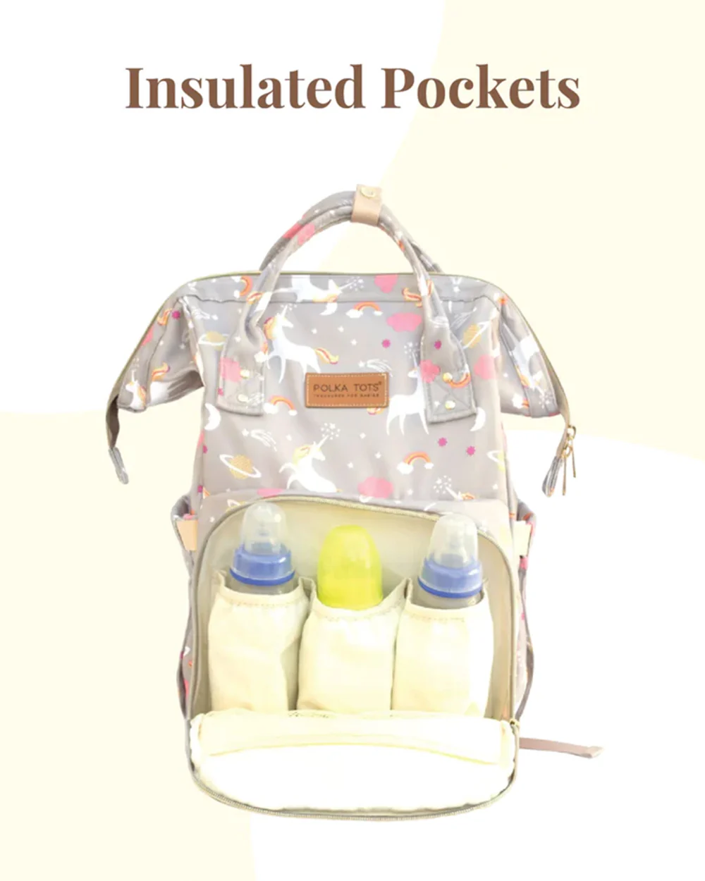 Polka Tots Multi-functional Diaper Bag-Backpack-With Stroller Hooks-Unicorn - Image 6