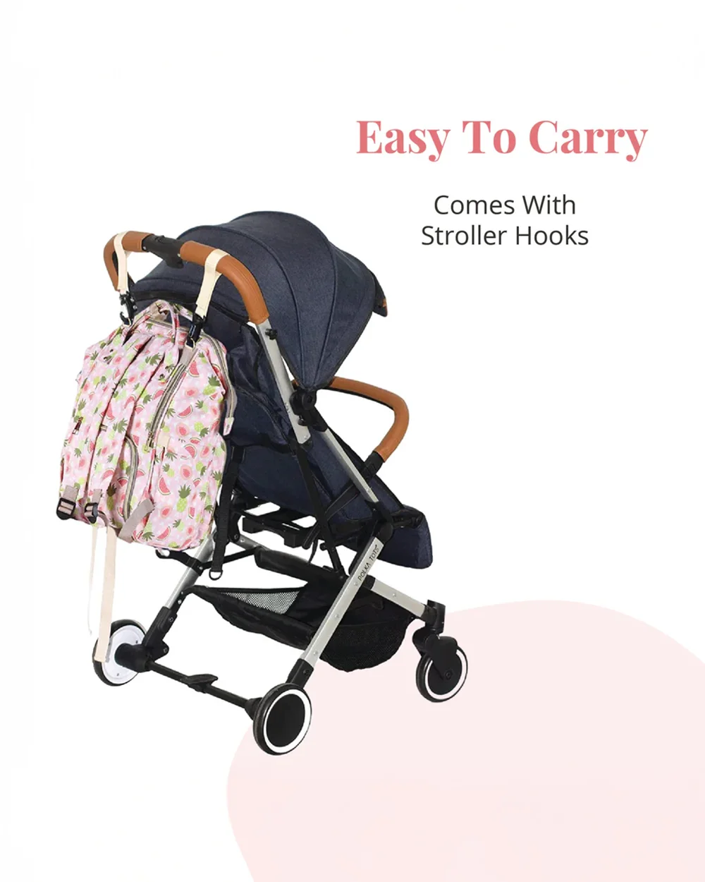 Polka Tots Multi-functional Diaper Bag-Backpack-With Stroller Hooks-Watermelon - Image 2