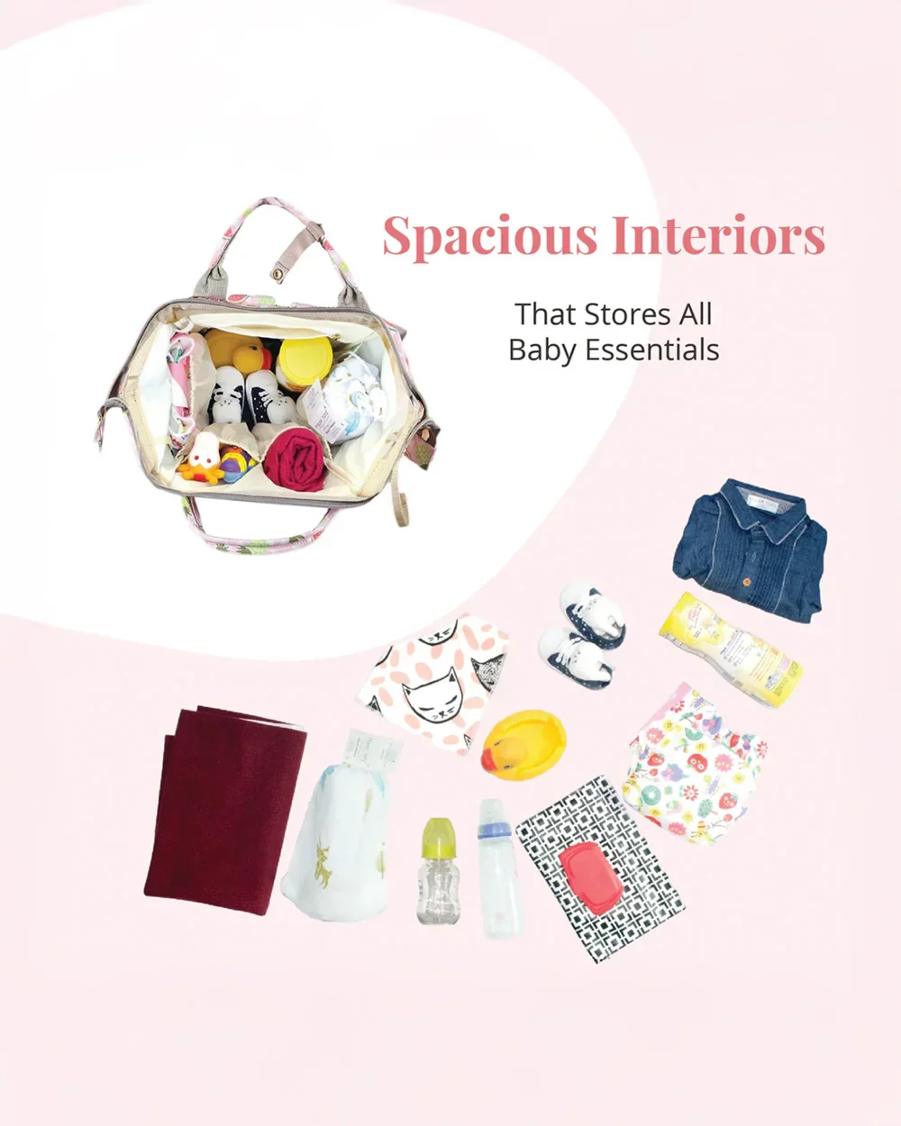 Polka Tots Multi-functional Diaper Bag-Backpack-With Stroller Hooks-Watermelon - Image 4
