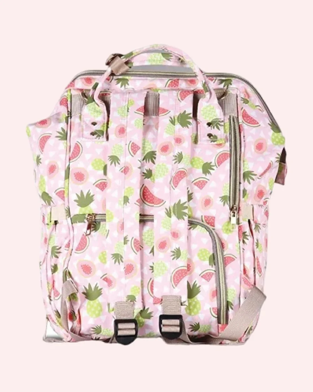 Polka Tots Multi-functional Diaper Bag-Backpack-With Stroller Hooks-Watermelon - Image 5