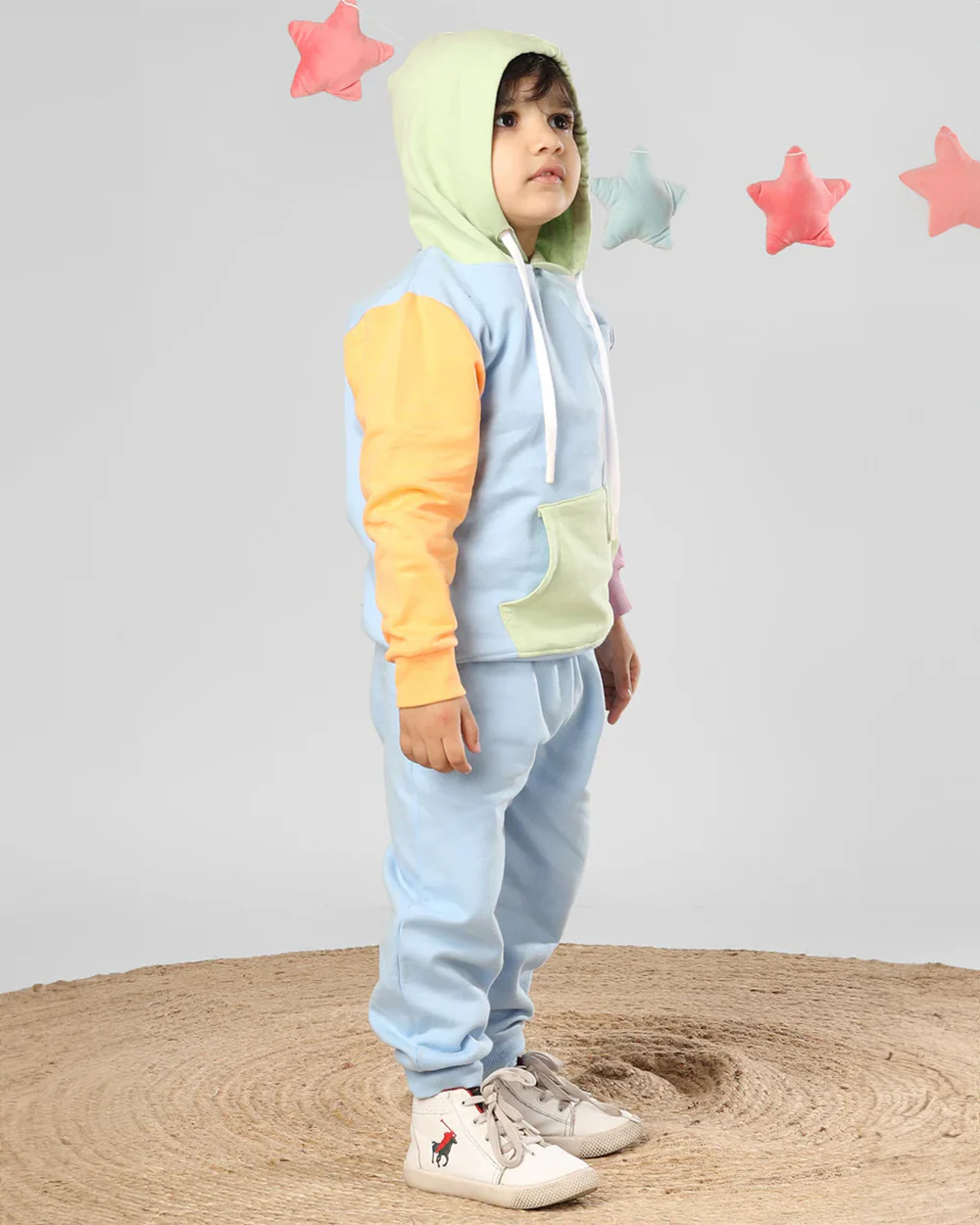Polka Tots Multicolor Winter Wear Hoodie & Jogger Set-Solid-Solid-For Infants - Image 4